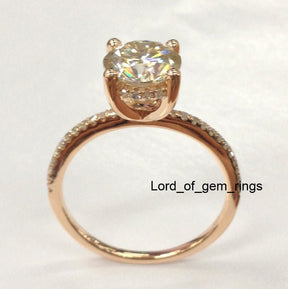 Reserved for AAA Diamond Semi Mount Ring Under Halo 14K White Gold Round 9mm - Lord of Gem Rings