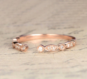 Reserved for AAA Diamond Wedding Band Half Eternity Anniversary Ring 14K White Gold Open End - Lord of Gem Rings