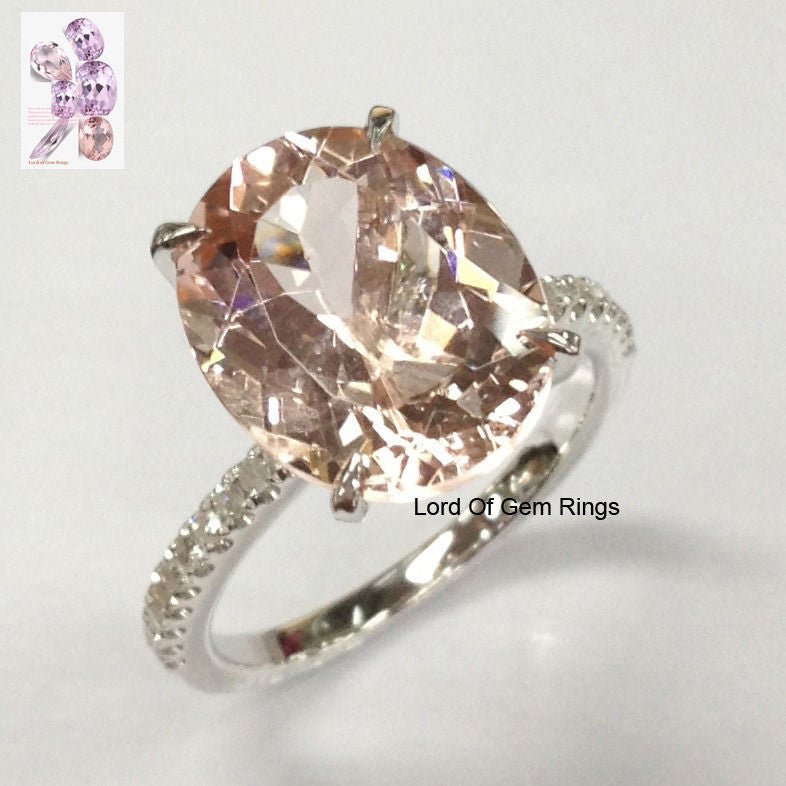 Reserved for AAA Engagement Semi Mount Ring Full Cut Diamond for oval 14K Rose Gold 8x10mm - Lord of Gem Rings