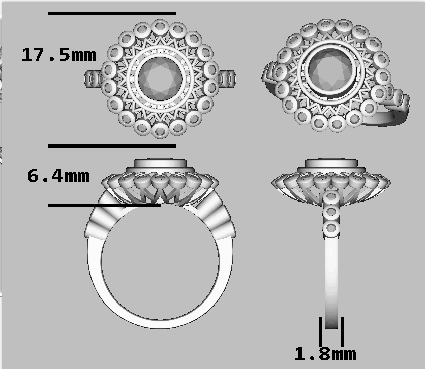 Reserved for AAA Filigree Diamond Semi Mount Ring Milgrains for 6.5mm Round - Lord of Gem Rings