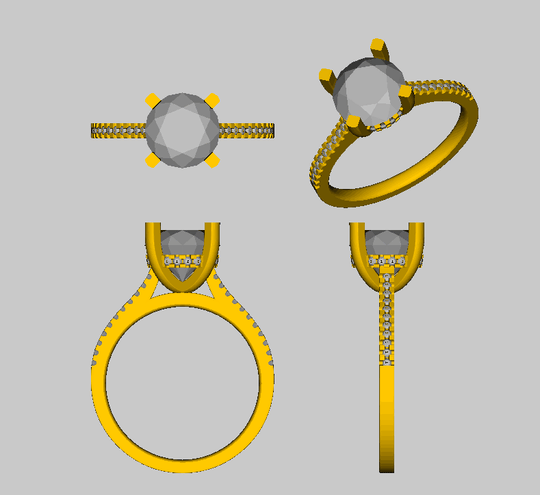 Reserved for AAA  Pave Diamond Semi Mount Ring Rose Gold cathedral round 8mm