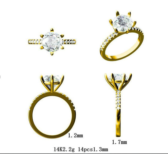 Reserved for AAA   Pave Diamond Semi Mount Ring Set for 7.5mm Round