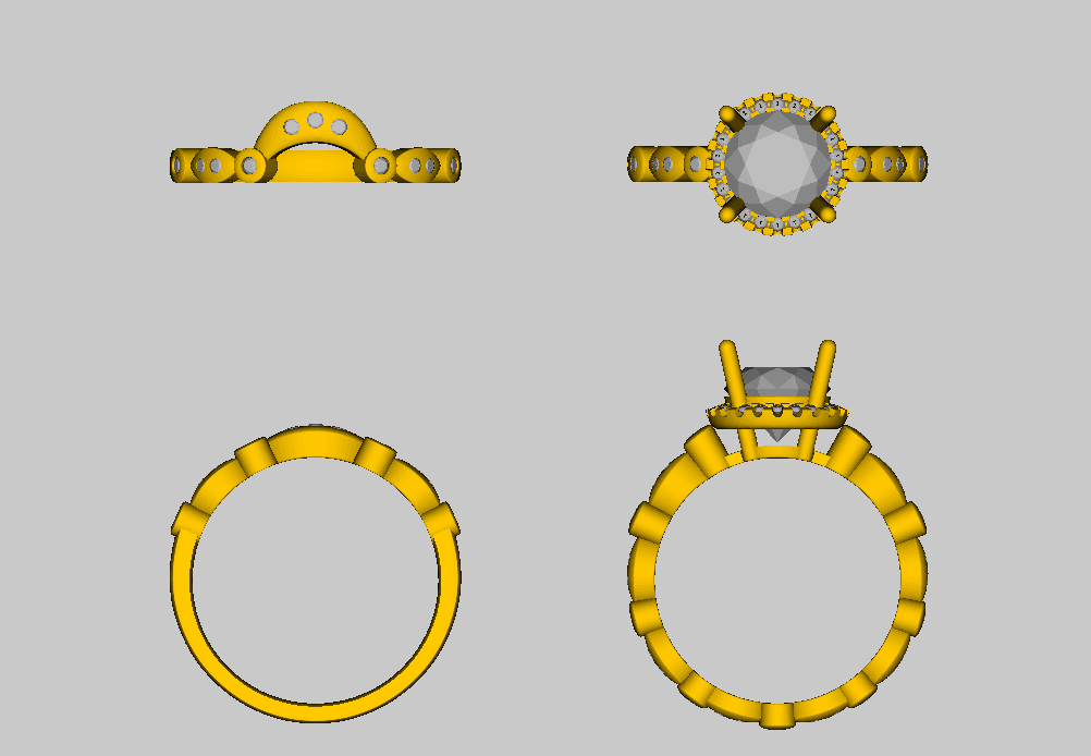 Reserved for AAA Pave Diamond Semi Mount Ring Set for 7mm Round - Lord of Gem Rings