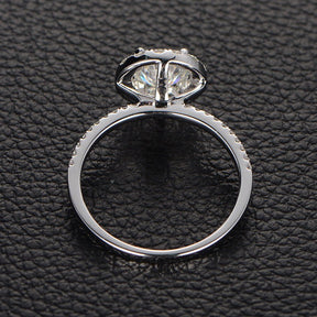 Reserved for AAA, Pave Moissanite Semi Mount Ring 14K Gold Round 6.5mm - Lord of Gem Rings