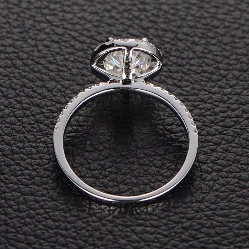 Reserved for AAA, Pave Moissanite Semi Mount Ring 14K Gold Round 6.5mm - Lord of Gem Rings