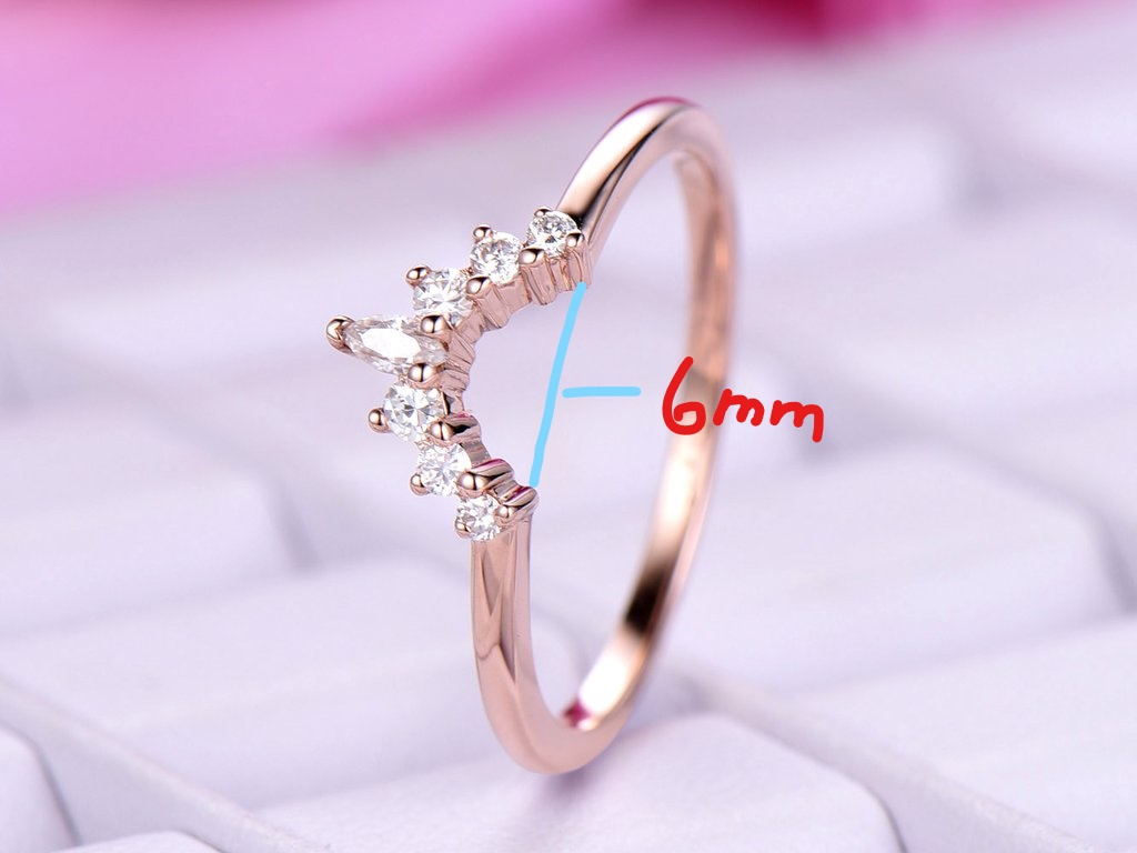 Reserved for AAA Round/Marquise Diamond Tiara Wedding Ring 14K White Gold 6mm Span - Lord of Gem Rings
