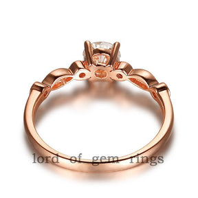 Reserved for AAA VS Diamond Semi Mount Ring 14K Rose Gold Art Deco Shank Round 7mm - Lord of Gem Rings