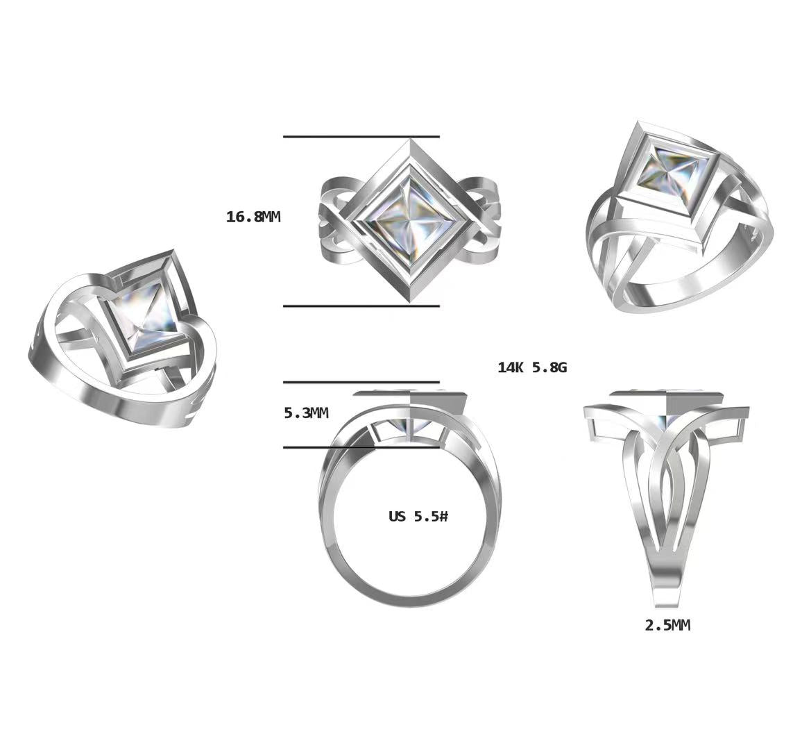 Reserved for Adam - Princess Diamond Semi Mount Engagement Ring Split Shank 14K White Gold - Lord of Gem Rings