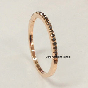Reserved for aduran0486 Pave Black Diamond Wedding Band Full Eternity Ring 14k Rose gold - Lord of Gem Rings