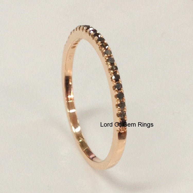 Reserved for aduran0486 Pave Black Diamond Wedding Band Full Eternity Ring 14k Rose gold - Lord of Gem Rings