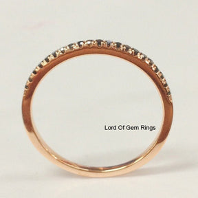 Reserved for aduran0486 Pave Black Diamond Wedding Band Full Eternity Ring 14k Rose gold - Lord of Gem Rings