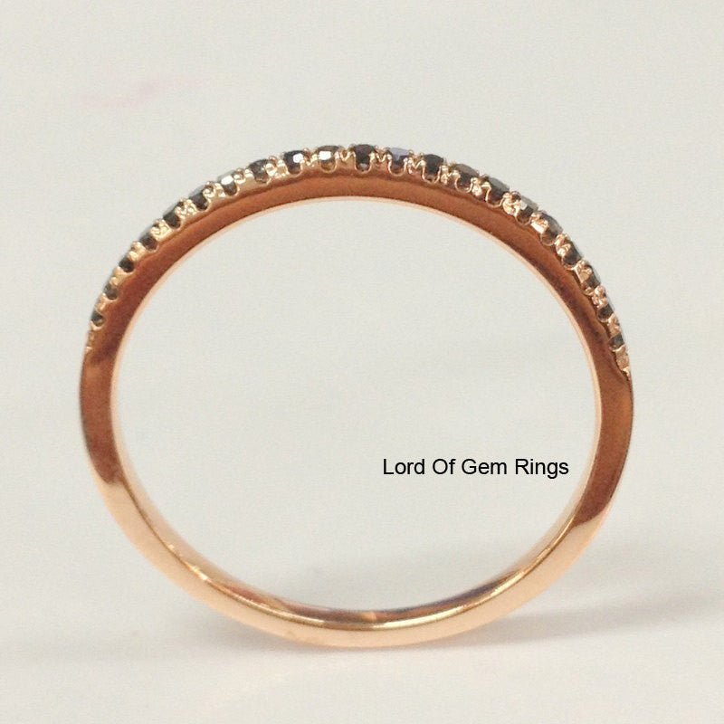 Reserved for aduran0486 Pave Black Diamond Wedding Band Full Eternity Ring 14k Rose gold - Lord of Gem Rings