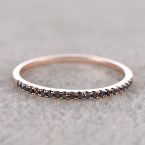 Reserved for aduran0486 Pave Black Diamond Wedding Band Full Eternity Ring 14k Rose gold - Lord of Gem Rings