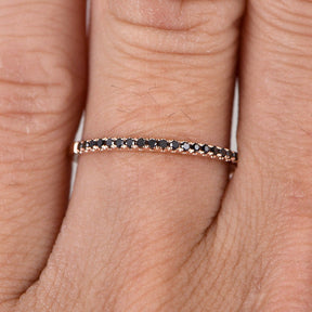 Reserved for aduran0486 Pave Black Diamond Wedding Band Full Eternity Ring 14k Rose gold - Lord of Gem Rings