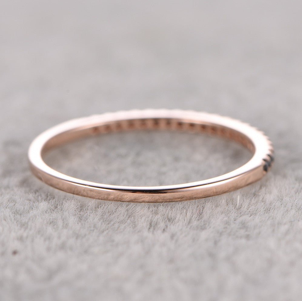 Reserved for aduran0486 Pave Black Diamond Wedding Band Full Eternity Ring 14k Rose gold - Lord of Gem Rings