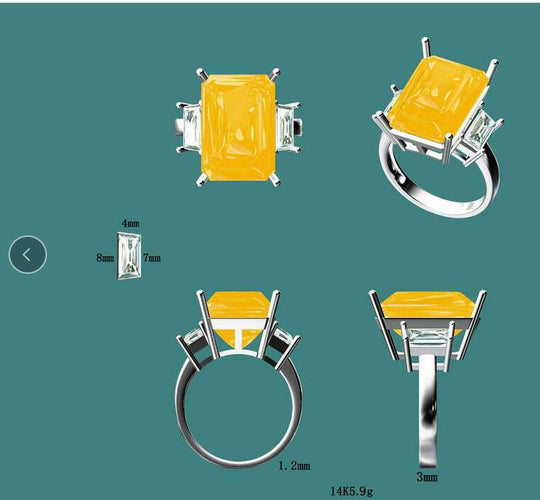 Reserved for Ailynne - Payment Plan, Diamond 14K White Gold Semi Mount Ring Emerald Cut