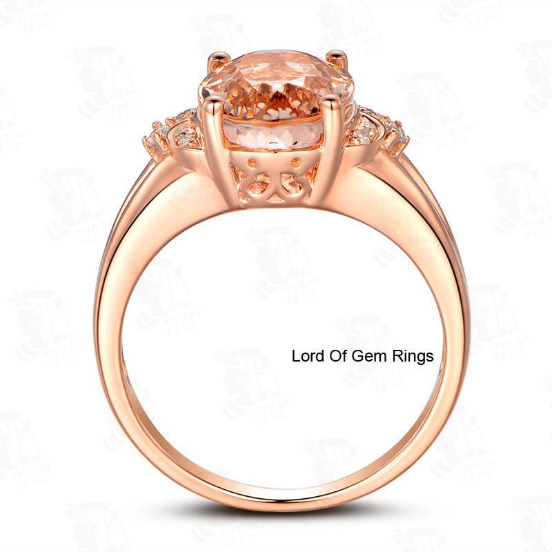 Reserved for alecks_me Custom Made Oval Pink Morganite Ring SKU:ov2.14-5.550.05 - Lord of Gem Rings