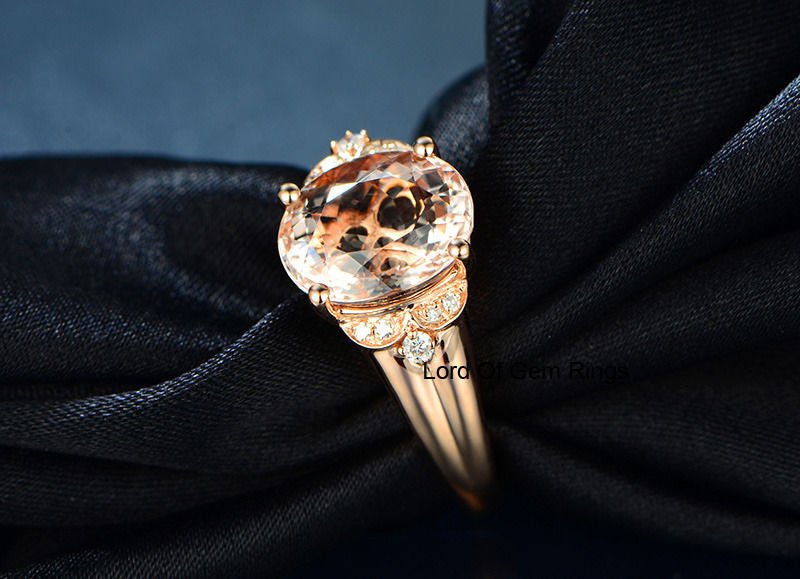 Reserved for alecks_me Custom Made Oval Pink Morganite Ring SKU:ov2.14-5.550.05 - Lord of Gem Rings
