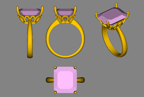 Reserved for alex2jtown custom semi mount for emerald cut stone, 14K rose gold - Lord of Gem Rings
