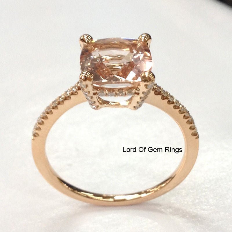 Reserved for Alyssa, Custom matching band for Cushion Morganite Engagement Ring - Lord of Gem Rings