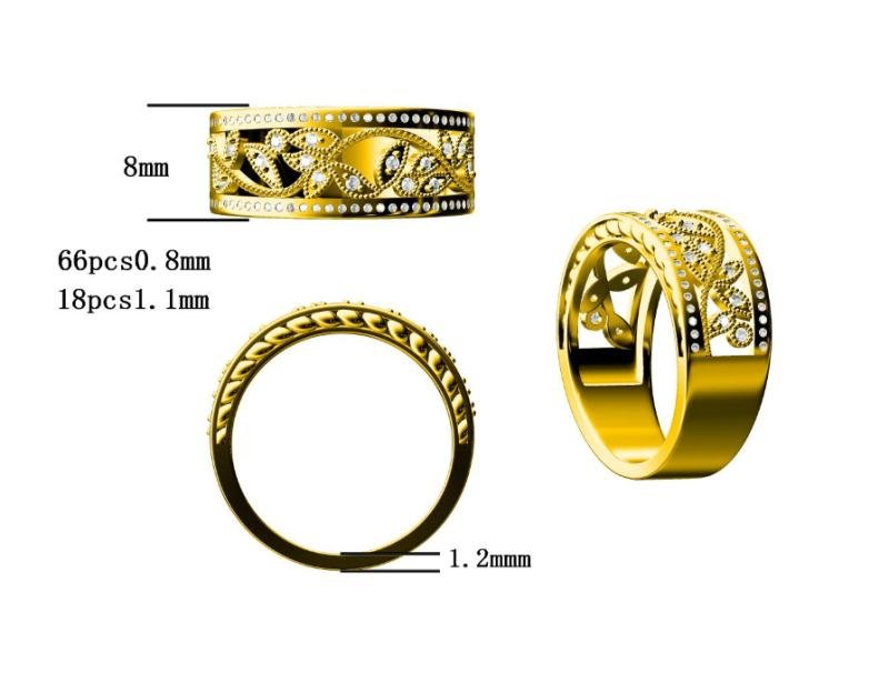 Reserved for Andile 2nd payment, Custom Moissanite Floral Wedding Ring 14K Rose Gold - Lord of Gem Rings