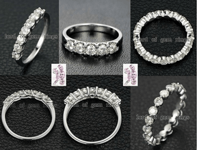 Reserved for Andile 3mm Princess White Topaz Wedding Ring Full Eternity 14K Rose Gold - Lord of Gem Rings