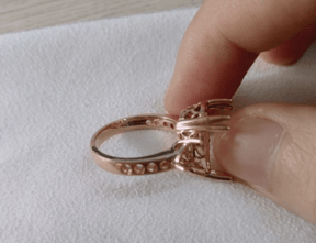 Reserved for Andile Elongated Pear amethyst and White Topaz 3-stone Ring 10x15mm - Lord of Gem Rings