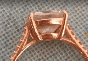 Reserved for Ashlee Custom Diamond Semi Mount Cathedra Ring 14K Rose Gold 9.5mm Cushion - Lord of Gem Rings