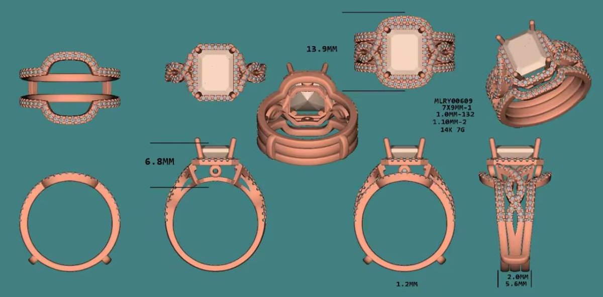 Reserved for Ashley: 7x9mm Emerald Cut Morganite Infinite Love Ring with Diamond Halo Forever together ring guards - Lord of Gem Rings