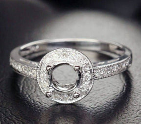 Reserved for Ashley Custom Milgrain Matching Band for Engagement Ring 14k White gold - Lord of Gem Rings