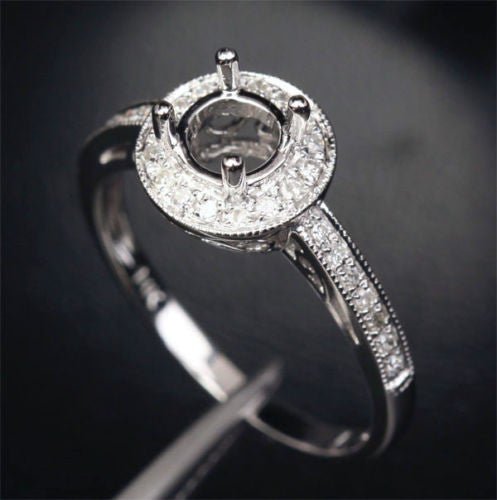 Reserved for Ashley Custom Milgrain Matching Band for Engagement Ring 14k White gold - Lord of Gem Rings