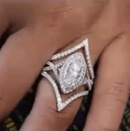Reserved for Ashley Custom Pave Diamond Chevron Ring Guard 14k White Gold symmetrical - Lord of Gem Rings