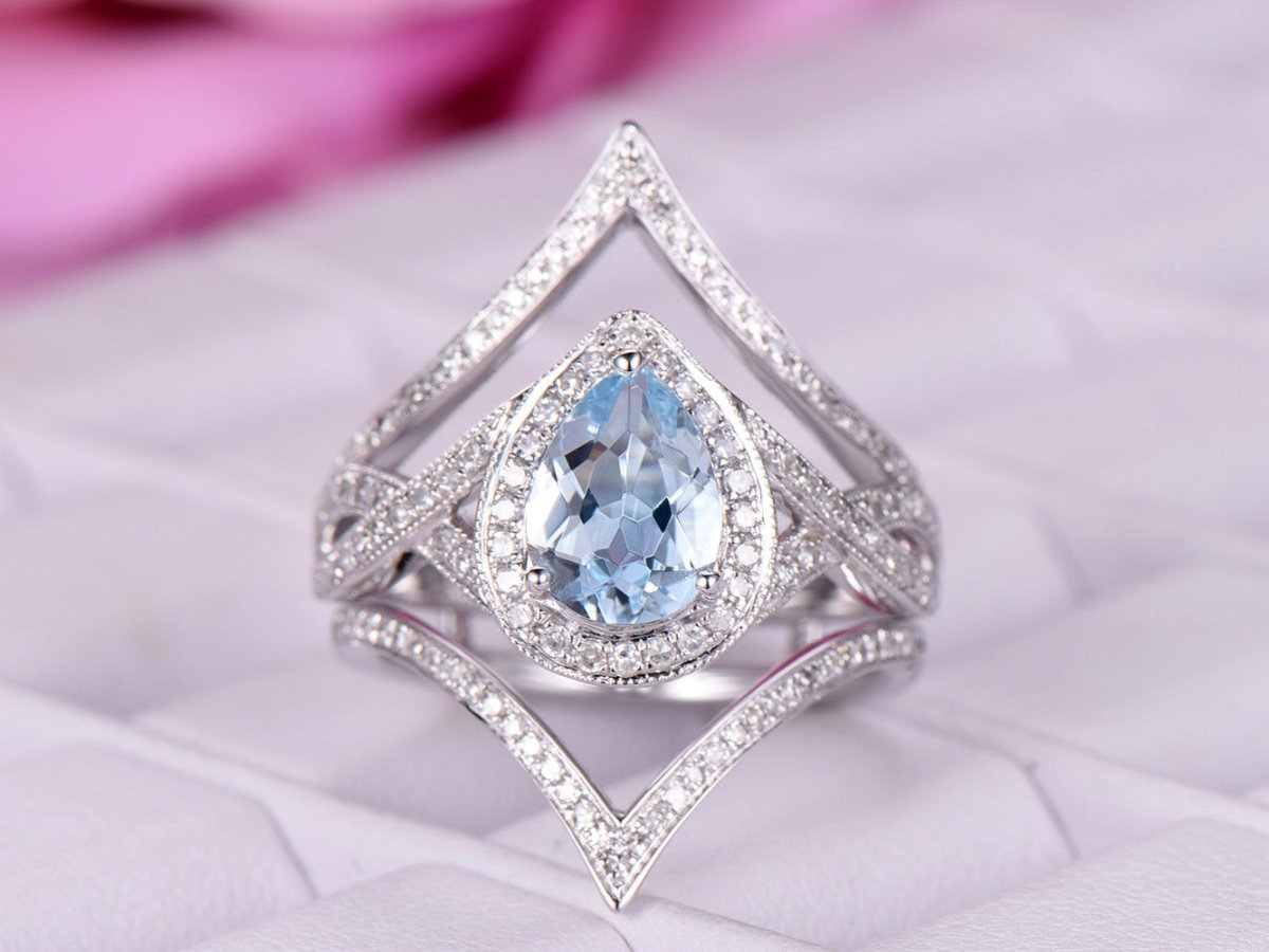 Reserved for Ashley Custom Pave Diamond Chevron Ring Guard 14k White Gold symmetrical - Lord of Gem Rings