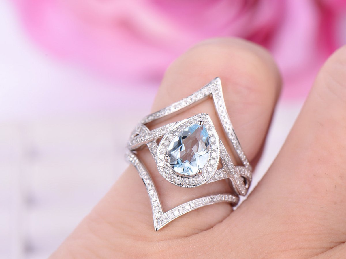 Reserved for Ashley Custom Pave Diamond Chevron Ring Guard 14k White Gold symmetrical - Lord of Gem Rings