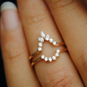 Reserved for Ashley - Matching Contour Bands for 8x12mm Pear Morganite Engagement Ring Diamond Split Shank 14K Rose Gold - Lord of Gem Rings