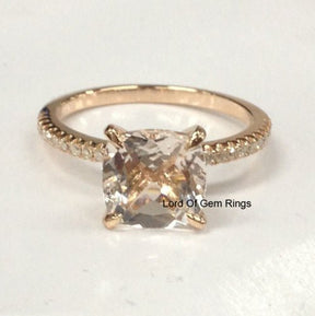 Reserved for audrah Black Diamond Semi-Mount for Cushion stone 14K white gold - Lord of Gem Rings