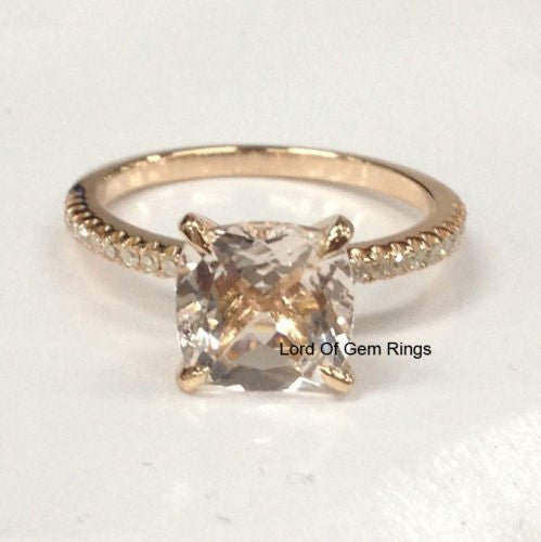 Reserved for audrah Black Diamond Semi-Mount for Cushion stone 14K white gold - Lord of Gem Rings