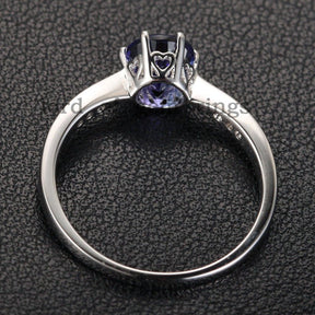 Reserved for Beau repair and shipping, Round Tanzanite Engagement Ring - Lord of Gem Rings