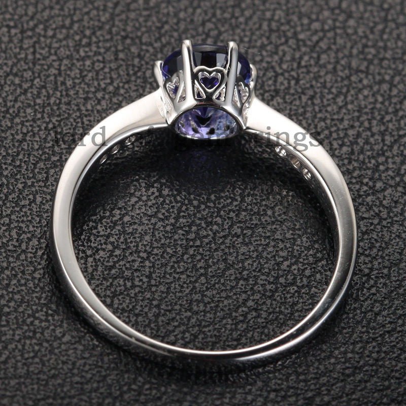 Reserved for Beau repair and shipping, Round Tanzanite Engagement Ring - Lord of Gem Rings