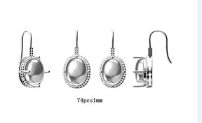 Reserved for Belgin Diamond Halo Leverback semi mount Earrings 14K white gold 10x13mm Oval - Lord of Gem Rings