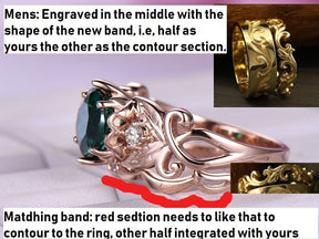 Reserved for Bella Custom Floral Matching Bands for Emerald Ring 14k Yellow Gold - Lord of Gem Rings