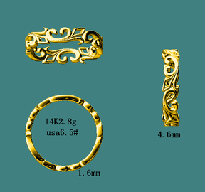 Reserved for Bella Custom Floral Matching Bands for Emerald Ring 14k Yellow Gold - Lord of Gem Rings