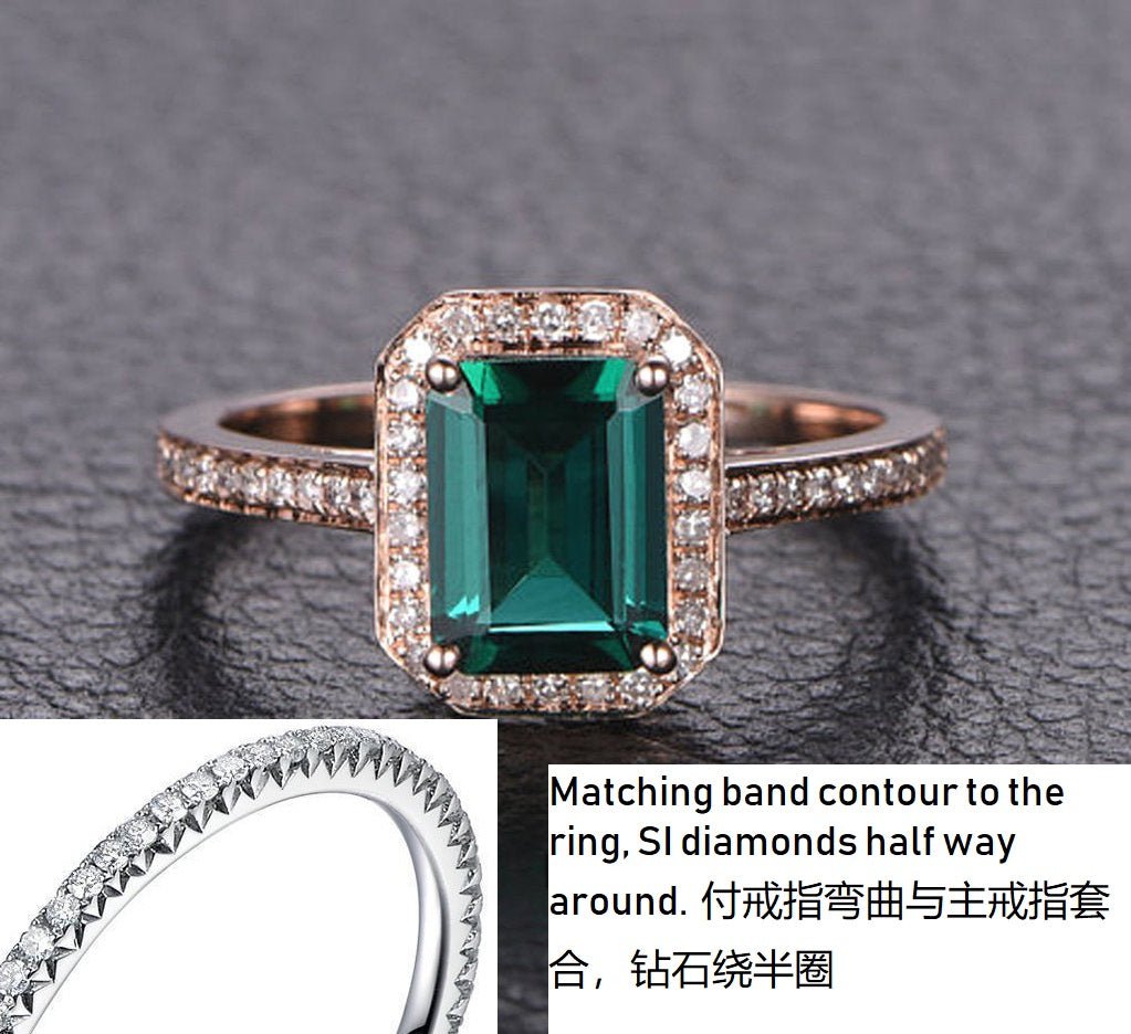 Reserved for Ben Custom Contour Diamond Wedding Band for Emerald Catherdal Ring - Lord of Gem Rings