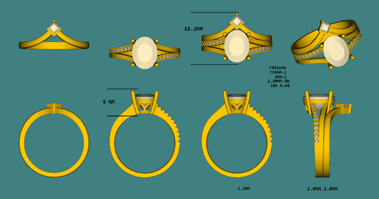 Reserved for Ben- Oval Citrine and Diamond Bridal Set 18K Yellow Gold