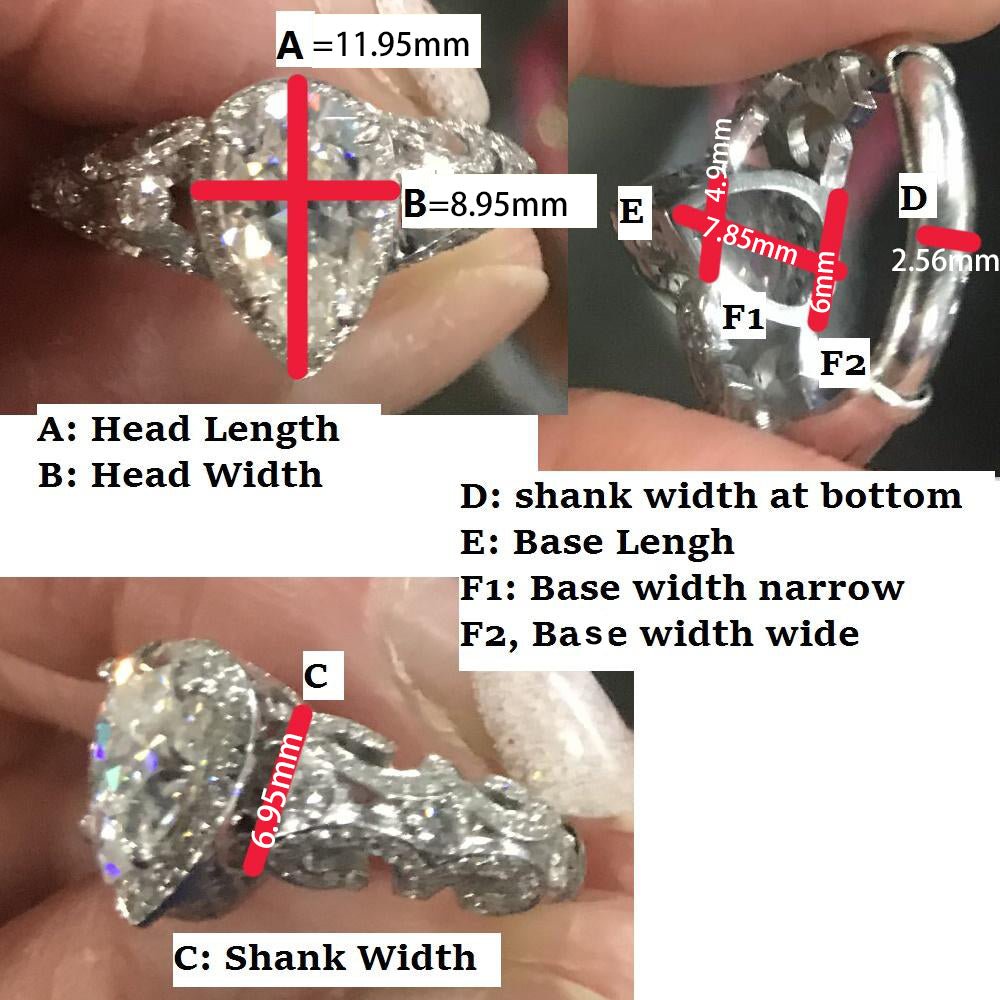 Reserved for Bianca Custom Countour Diamond Wedding Rings 14k White Gold - Lord of Gem Rings
