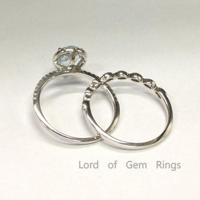 Reserved for Brandi Custom Diamond Engagement Ring Bridal Set Pave Diamonds Wedding 18K White Gold - Lord of Gem Rings