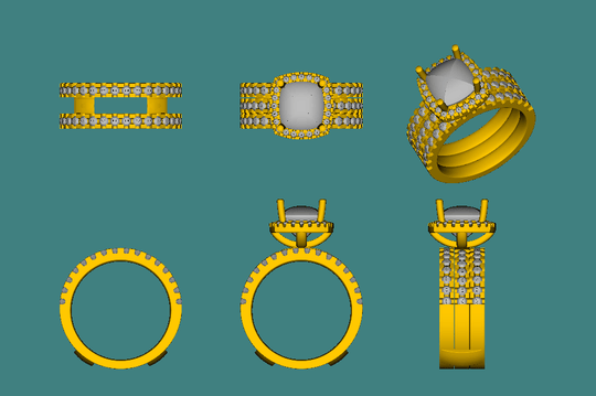 Reserved for Brian 1.5mm Diamond  Matching RIng Guard for 18K White Gold Cushion Ring