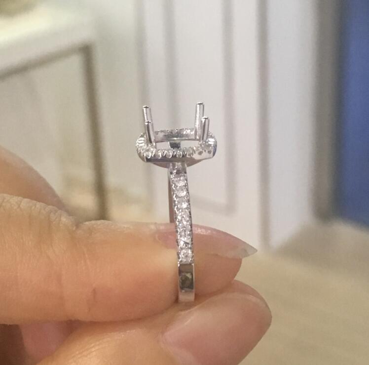 Reserved for Brian 1.5mm Diamond Shank Semi Mount Ring 18K White Gold Cushion - Lord of Gem Rings