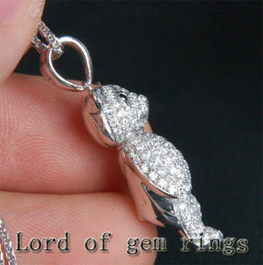 Reserved for Brian Teddy Bear 1.22ctw Diamonds Solid Silver Pendant - Lord of Gem Rings