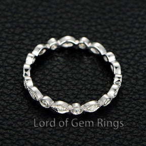 Reserved for Calandra- Aquamarine Wedding Band Eternity Anniversary Ring 14K White Gold, Bezel - Lord of Gem Rings